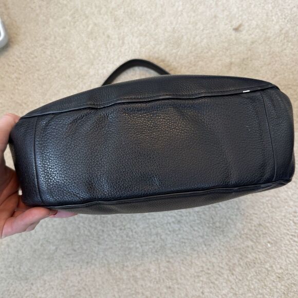 Coach Elle Black Pebble Leather Hobo Bag Large Carriage Shoulder Purse F31400 - Picture 4 of 16